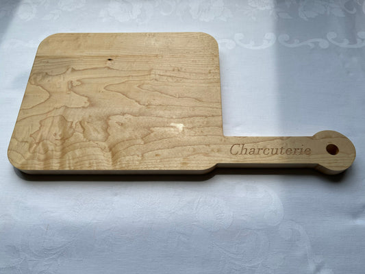 Solid Maple Charcuterie board / chopping board / serving board engraved "Charcuterie"